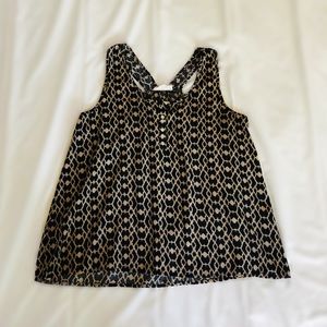 Summery, flowy, fun cheetah print-like tank top